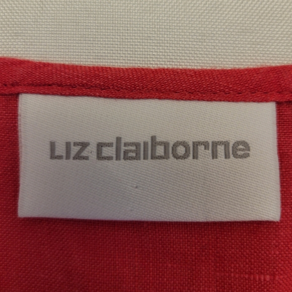 100% Linen Tunic Blouse Size L By Liz Claiborne - Picture 7 of 10